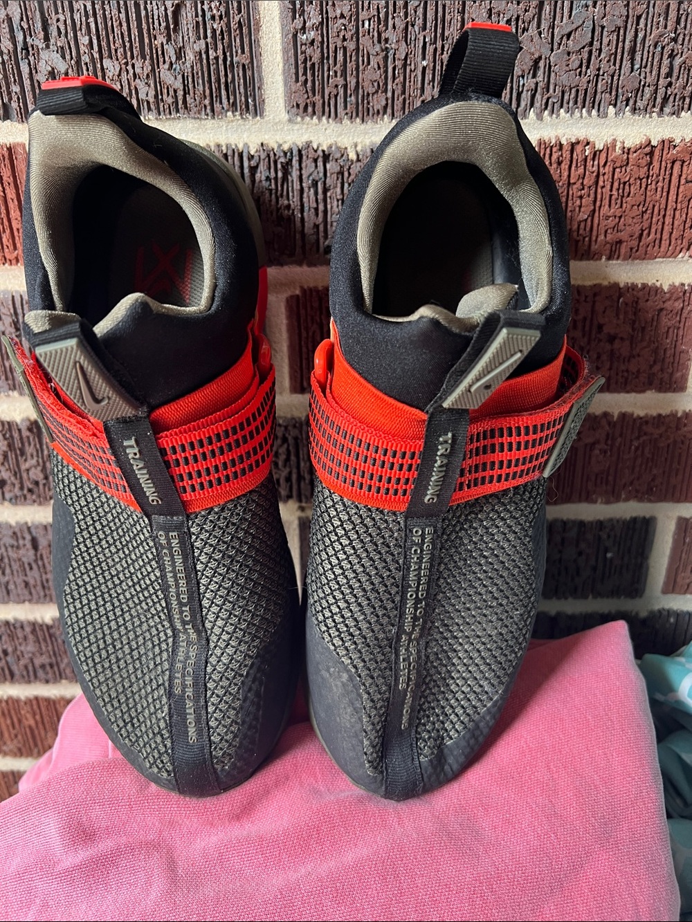 Nike Black and Red Training Slip-On
